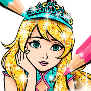 Princess Coloring Glitter